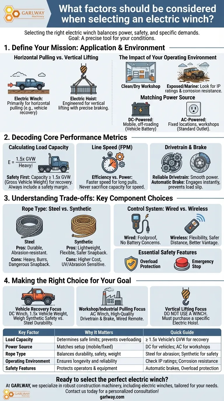 전동 윈치를 선택할 때 고려해야 할 요소는 무엇인가요? 안전하고 효율적인 작동을 위한 핵심 기준 시각적 가이드