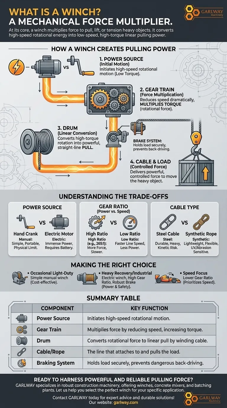 ウインチとは何か、そしてその基本的な構成要素は何か？ 力の増幅に関するガイド ビジュアルガイド