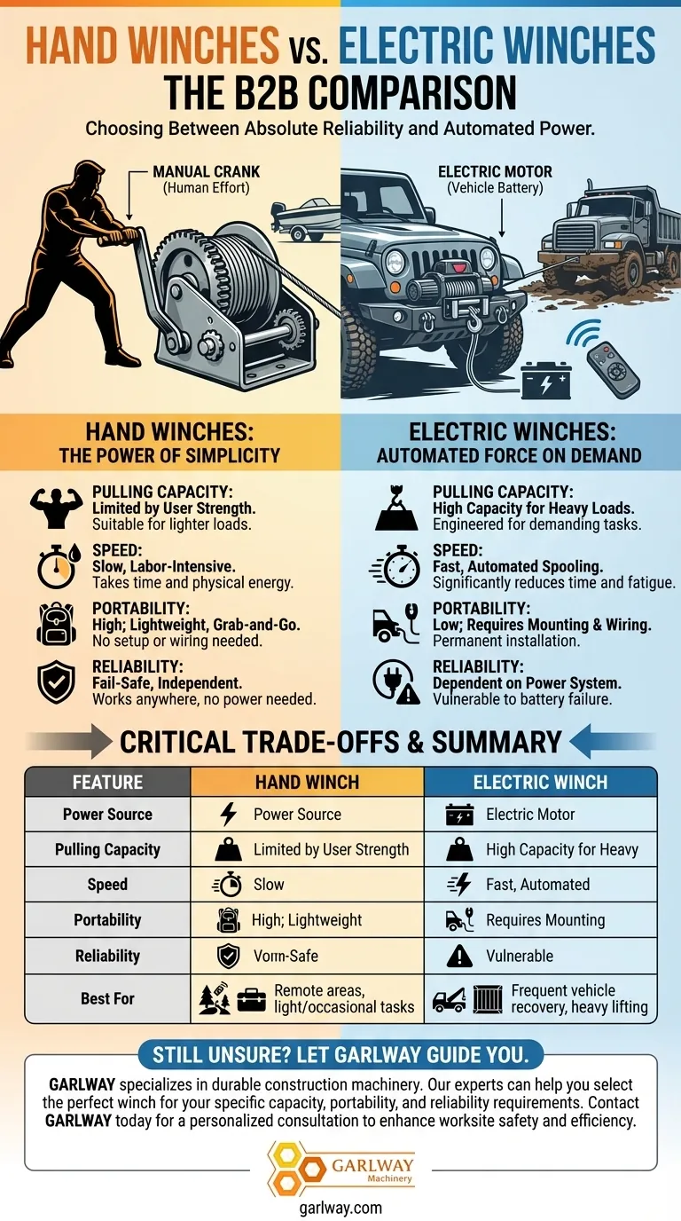 수동 윈치와 전기 윈치의 주요 차이점은 무엇인가요? 작업에 맞는 도구를 선택하세요. 시각적 가이드