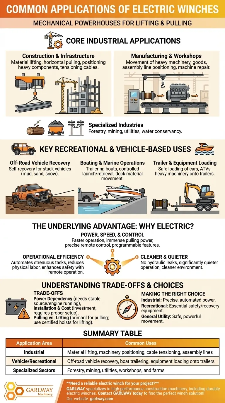 ¿Cuáles son las aplicaciones comunes de los cabrestantes eléctricos? Potencia tus tareas de elevación y arrastre Guía Visual