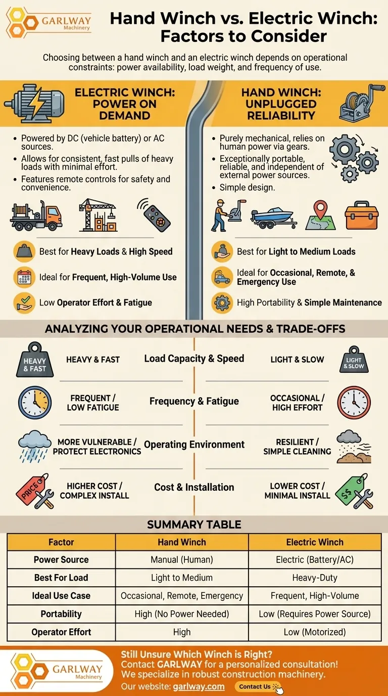 ¿Qué factores se deben considerar al elegir entre un cabrestante manual y un cabrestante eléctrico? Tome la decisión correcta para su trabajo. Guía Visual