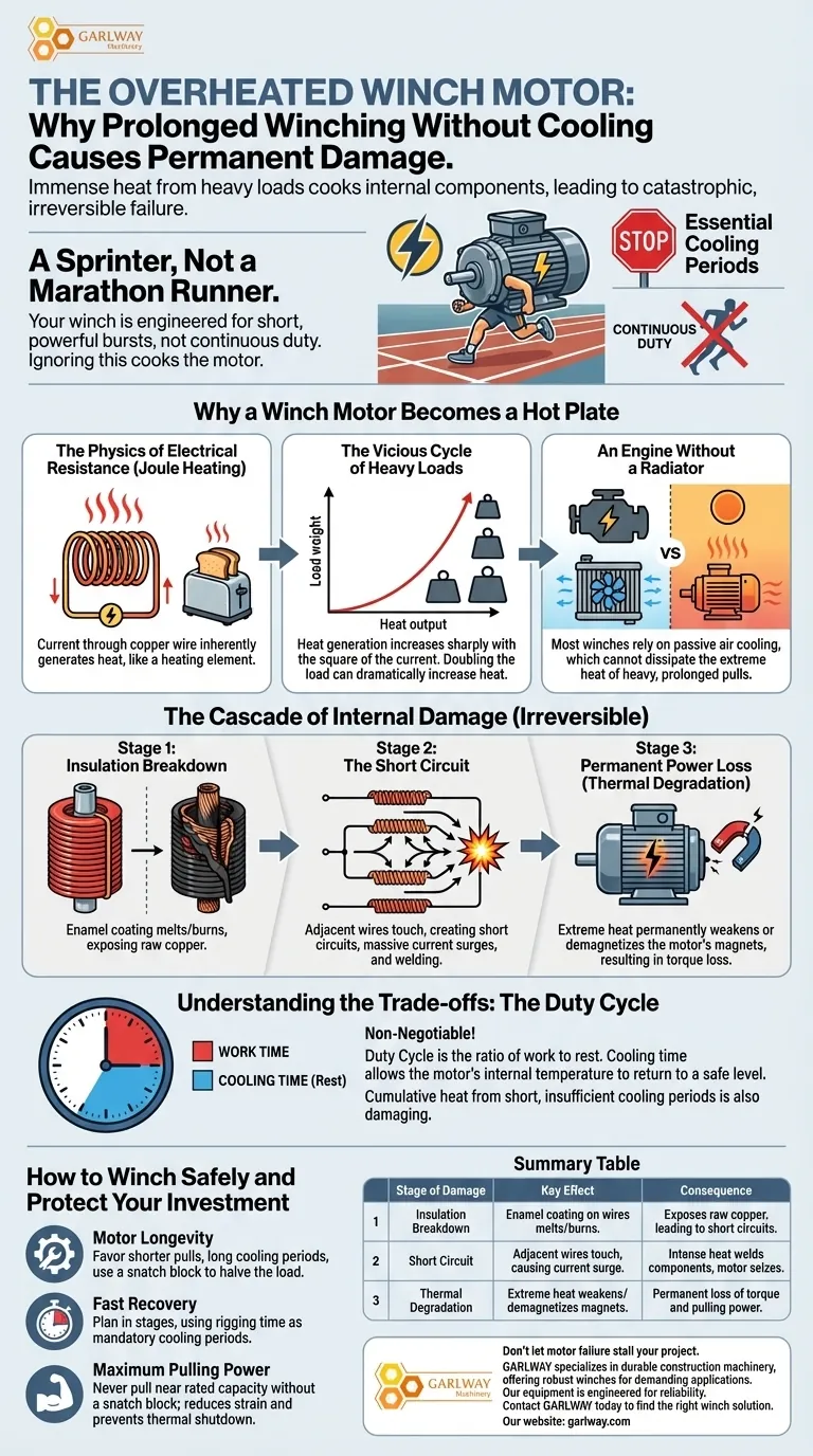Que se passe-t-il pour le moteur du treuil lors d'un treuillage prolongé sans refroidissement ? Évitez la défaillance catastrophique Guide Visuel