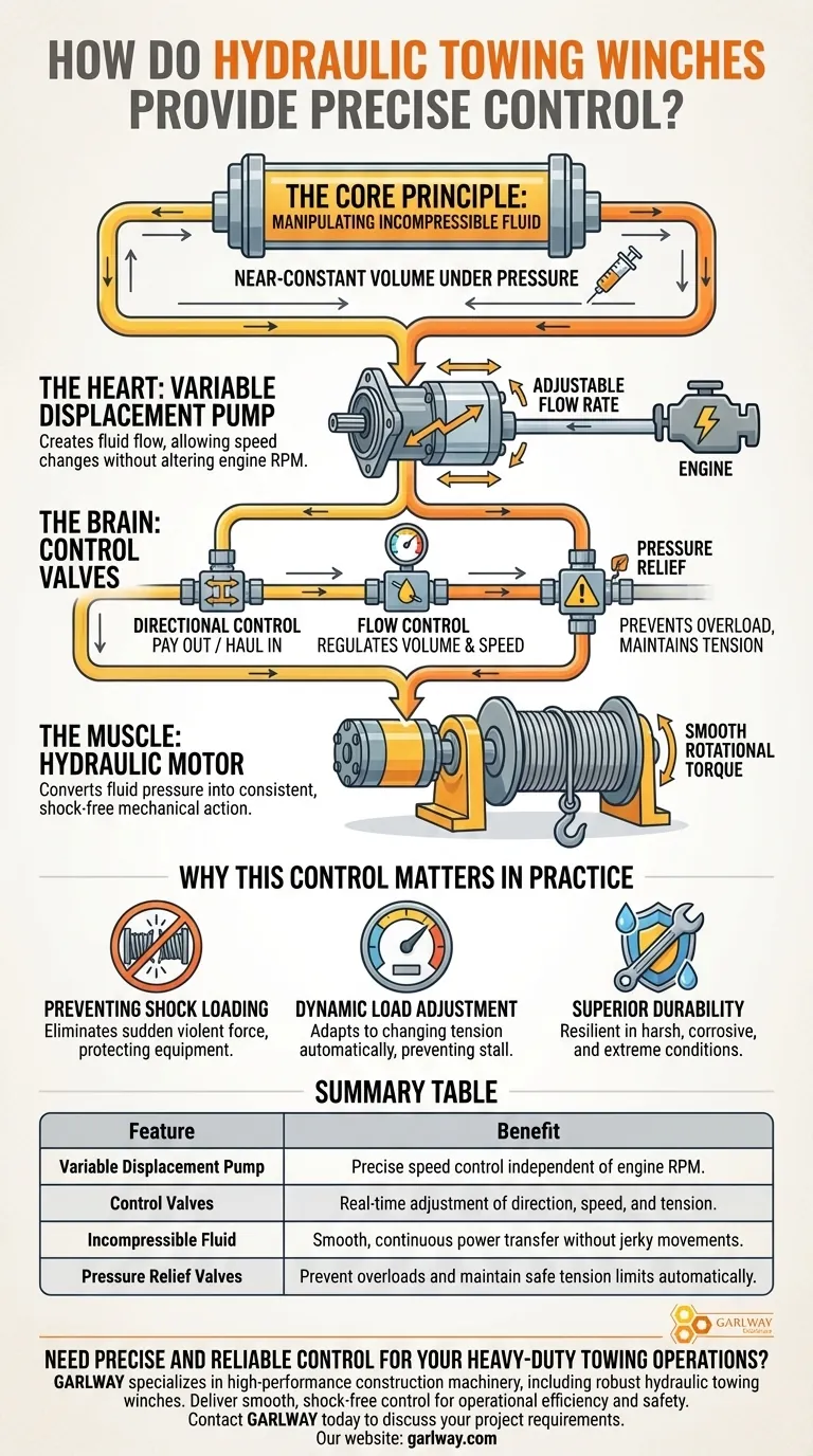 ¿Cómo proporcionan los cabrestantes de remolque hidráulicos un control preciso? Logre un manejo de carga suave, seguro y preciso Guía Visual