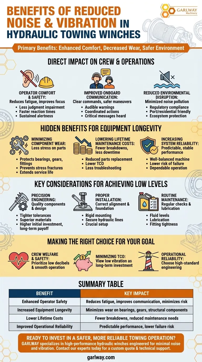 ¿Cuáles son los beneficios de la reducción de ruido y vibración en los cabrestantes de remolque hidráulicos? Mejora la seguridad y reduce los costos Guía Visual