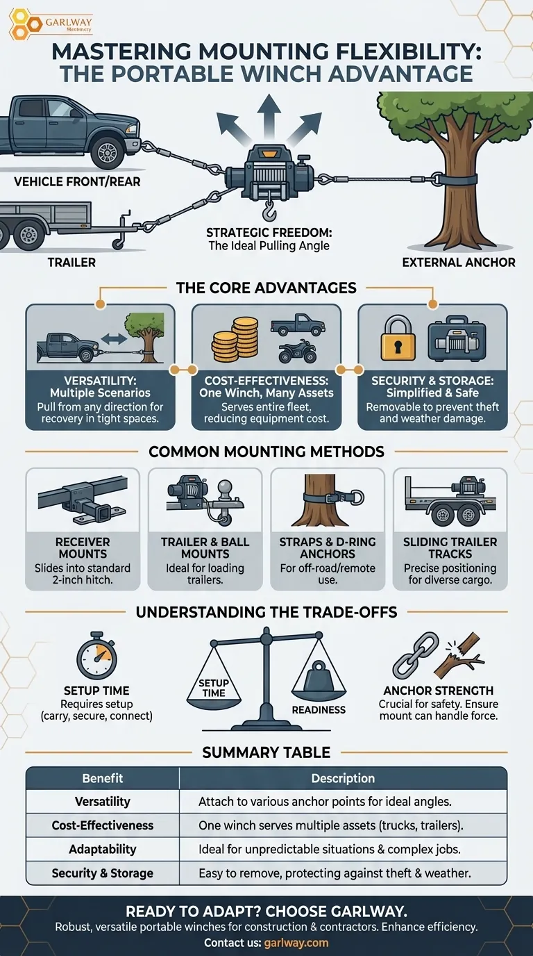In che modo la flessibilità di montaggio avvantaggia gli argani portatili? Ottieni una versatilità superiore per qualsiasi lavoro Guida Visiva