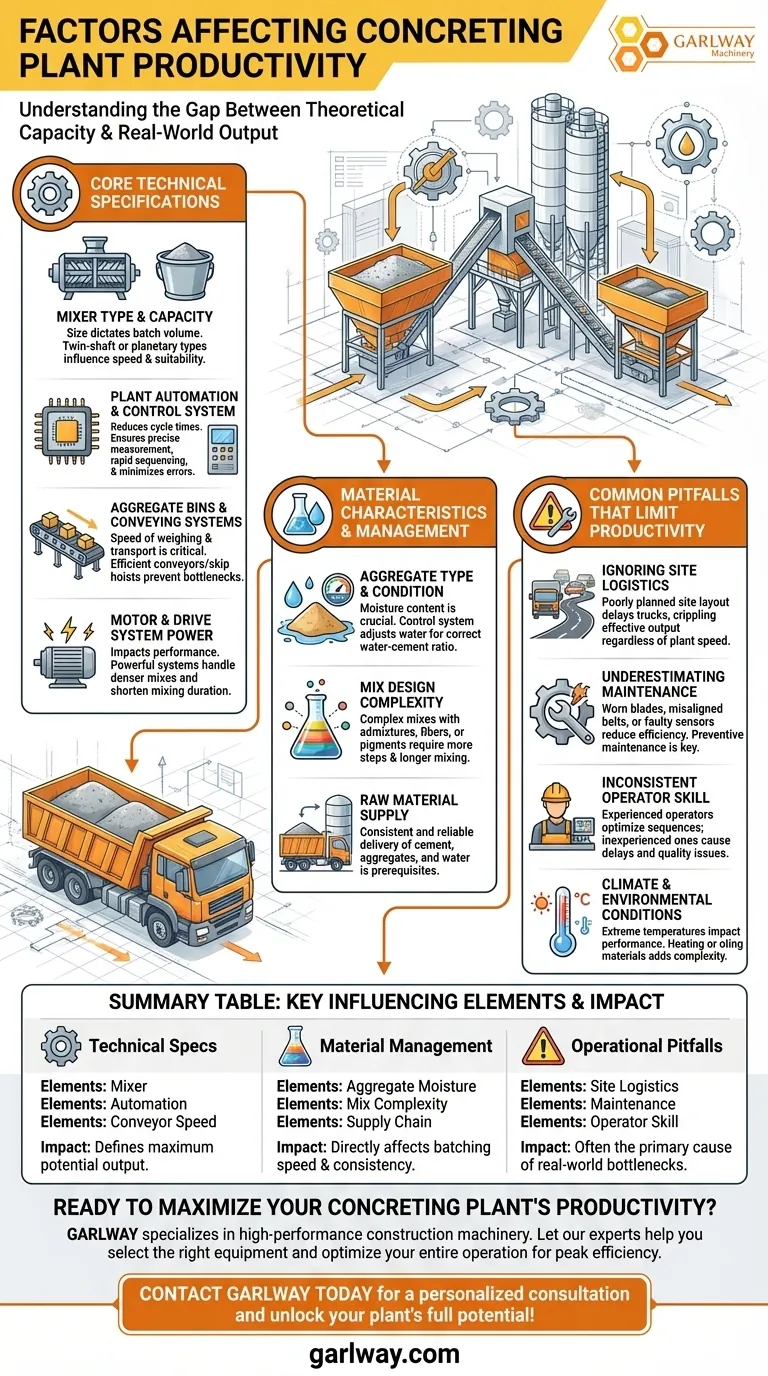 콘크리트 플랜트 생산성에 영향을 미치는 요인은 무엇인가요? 생산량 최적화 시각적 가이드