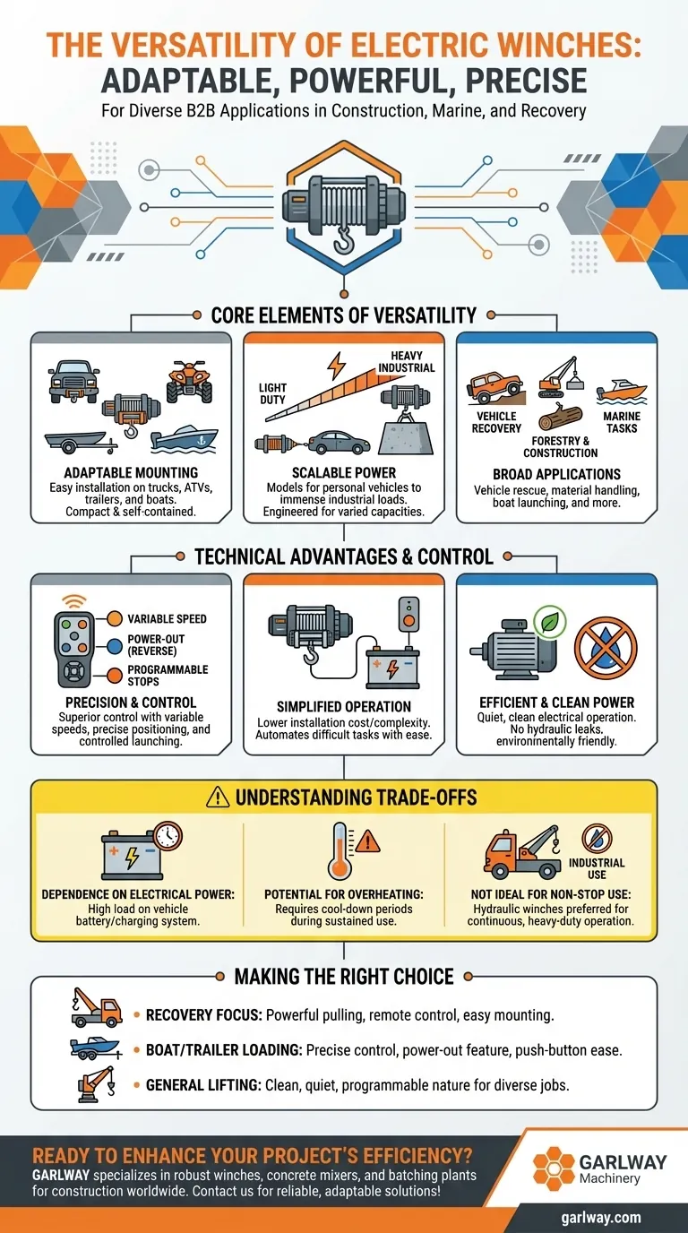 전기 윈치를 다용도로 간주하는 이유는 무엇인가요? 어떤 견인 작업에도 탁월한 적응성 시각적 가이드