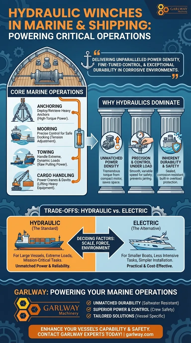 液压绞车在海运和航运业中用于哪些任务？动力锚泊、系泊和拖曳 图解指南