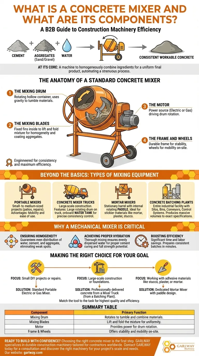 Qu'est-ce qu'un bétonnière et quels sont ses composants ? Un guide complet pour un malaxage efficace Guide Visuel