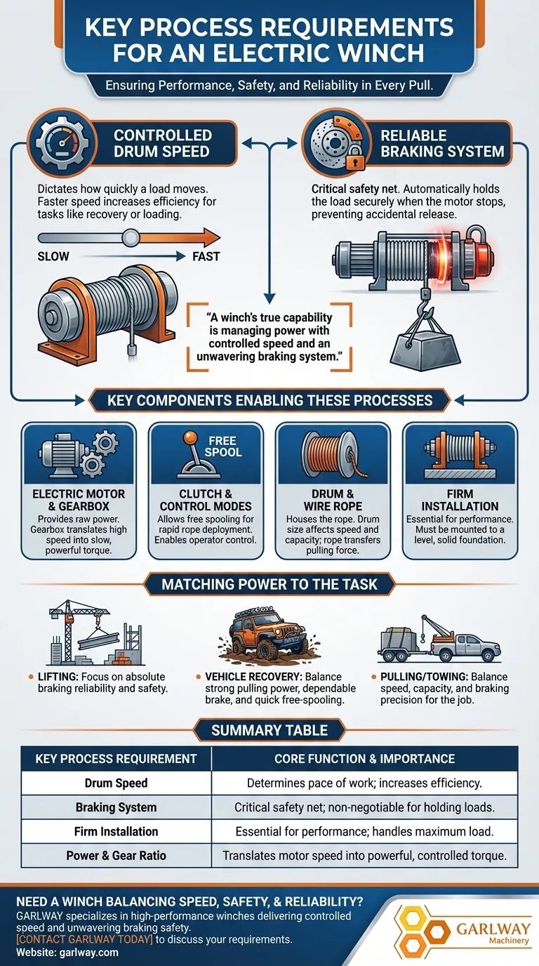 Quelles sont les exigences clés du processus pour un treuil électrique ? Vitesse du tambour et sécurité du freinage Guide Visuel