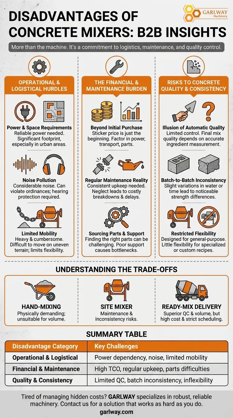 Quels sont les inconvénients des bétonnières ? Coûts cachés et risques de qualité révélés Guide Visuel