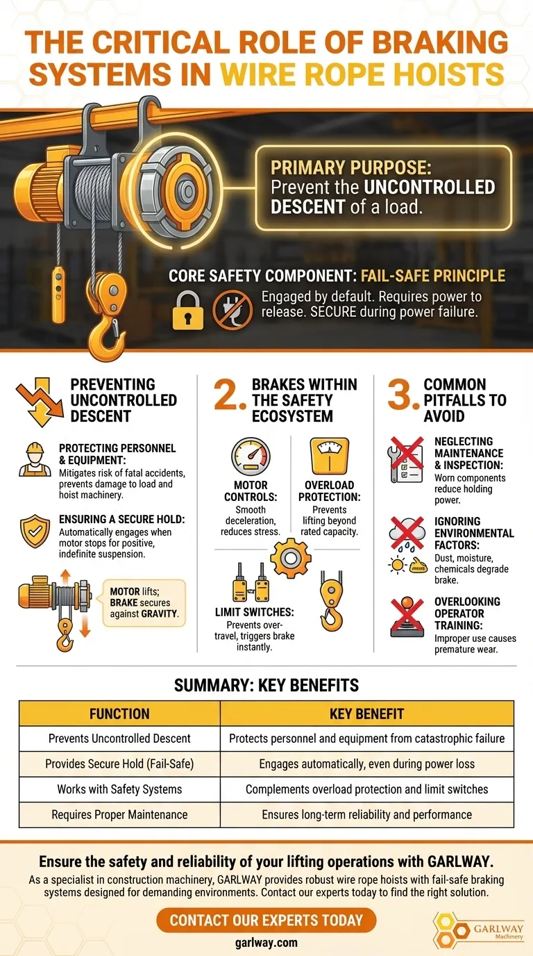 와이어 로프 호이스트에서 제동 시스템이 중요한 이유는 무엇인가요? 하중 안전을 보장하고 사고를 예방합니다. 시각적 가이드