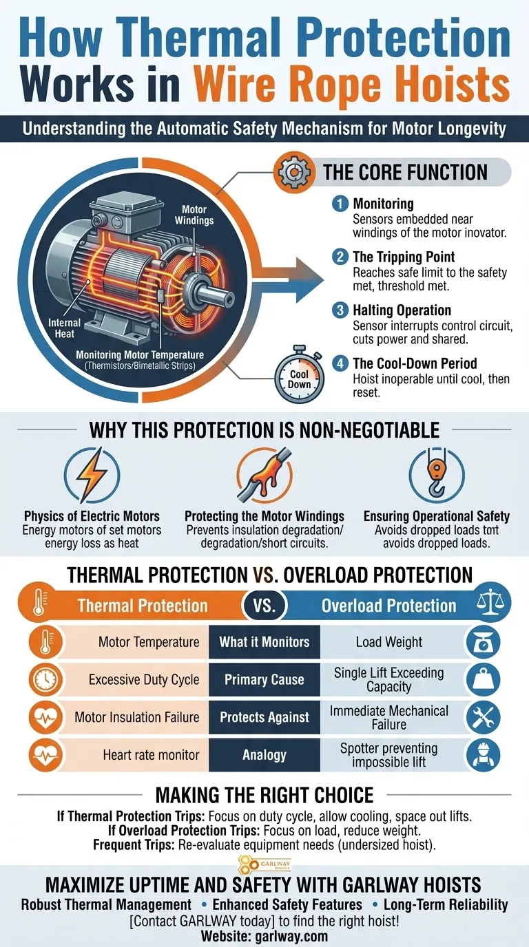 와이어 로프 호이스트의 열 보호 기능은 어떻게 작동합니까? 모터 과열을 방지하고 안전을 보장합니다. 시각적 가이드