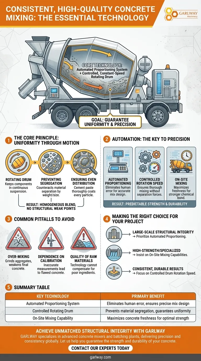 일관되고 고품질의 콘크리트 혼합을 보장하는 기술은 무엇입니까? 탁월한 결과를 위한 정밀 자동화 시각적 가이드
