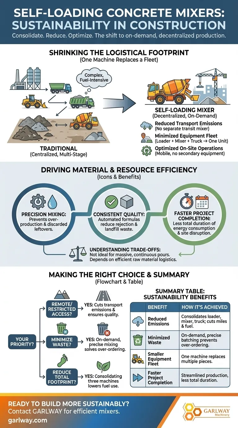 자가 로딩 콘크리트 믹서가 건설 현장의 지속 가능성에 어떻게 기여합니까? 시각적 가이드