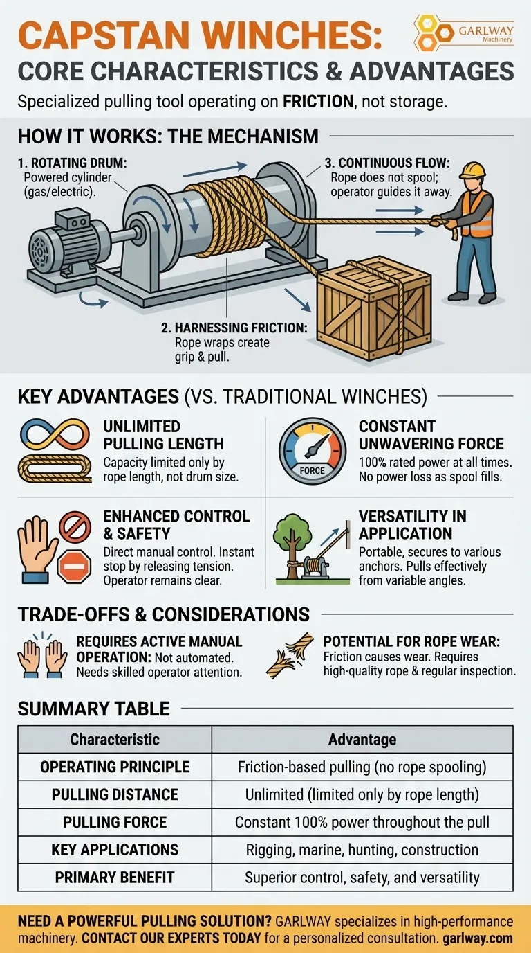 캡스턴 윈치는 무엇이며 그 특징은 무엇인가요? 무제한의 인발력과 제어력을 발휘하세요 시각적 가이드