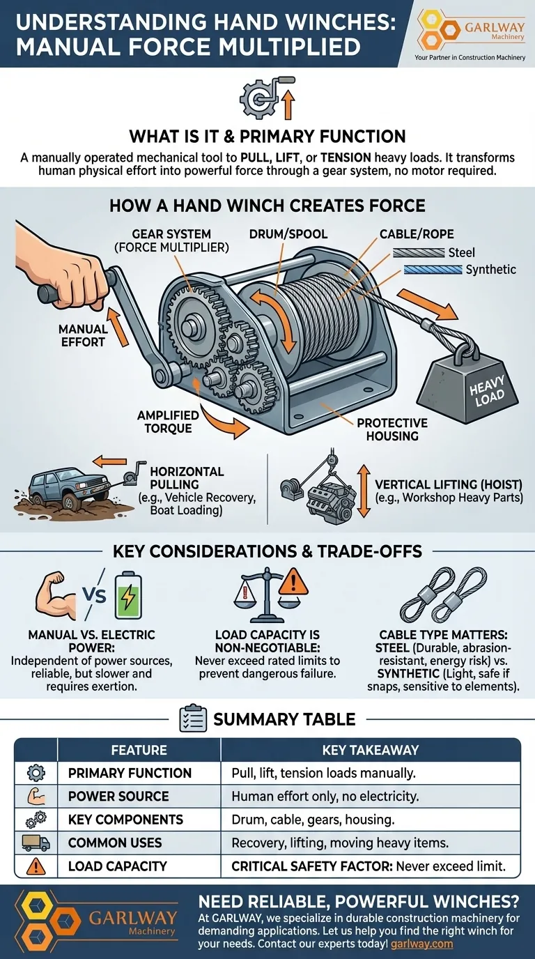 ما هي رافعة يدوية وما هي وظيفتها الأساسية؟ أداة يدوية للسحب والرفع القوي دليل مرئي