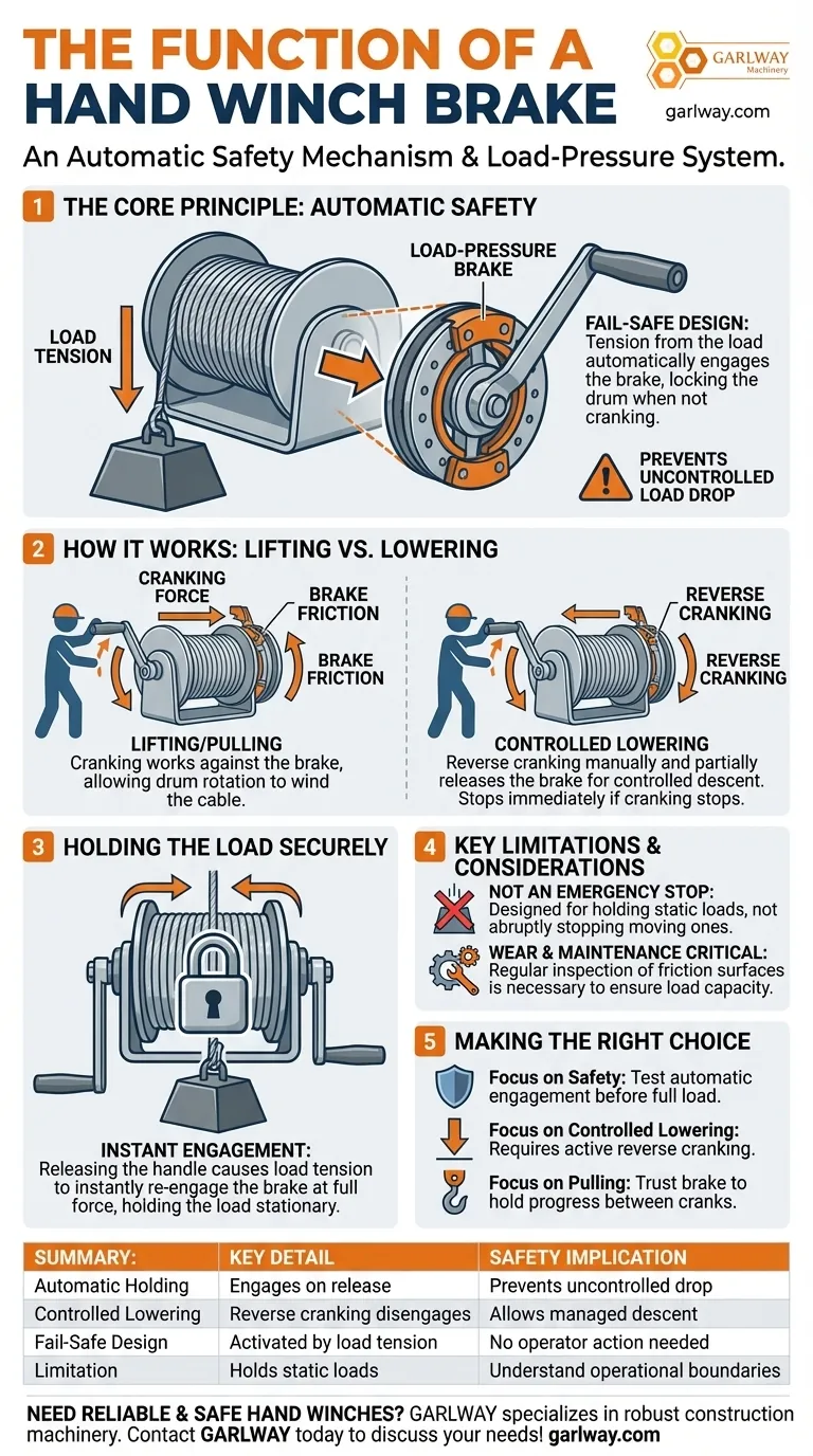 Quelle est la fonction du frein dans un treuil manuel ? Votre clé pour la sécurité automatique de la charge Guide Visuel
