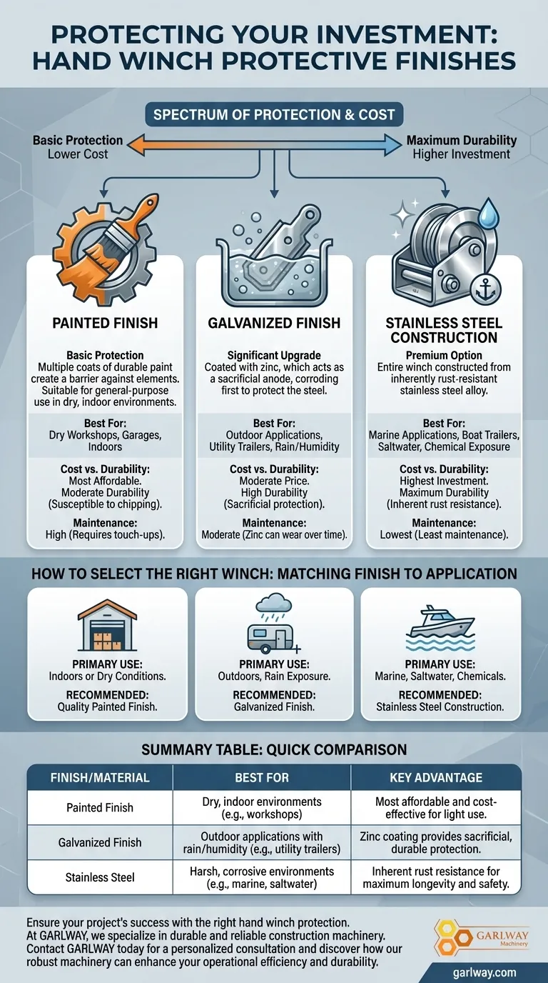 ハンドウインチの保護仕上げにはどのようなものがありますか？腐食に対する適切な防御を選びましょう ビジュアルガイド