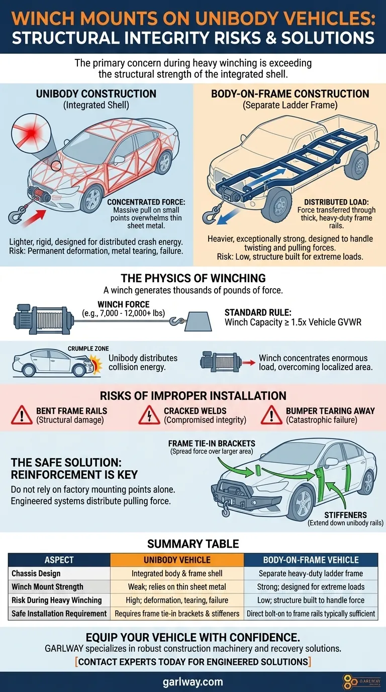 Почему крепления лебедки на несущих кузовах могут вызывать опасения? Визуальное руководство