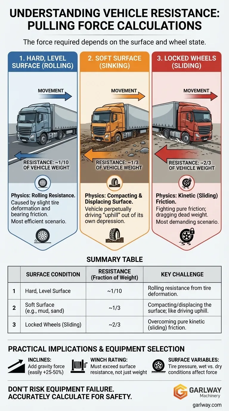 車両を移動させる際の表面抵抗値はどのくらいですか？車両重量の1/10から2/3まで ビジュアルガイド