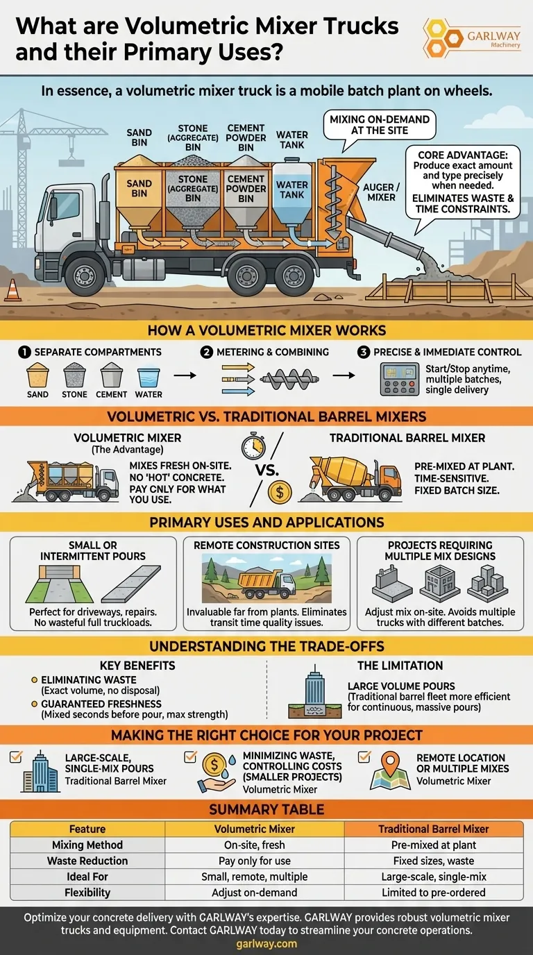 ¿Qué son los camiones mezcladores volumétricos y sus usos principales? Producción de concreto a demanda Guía Visual