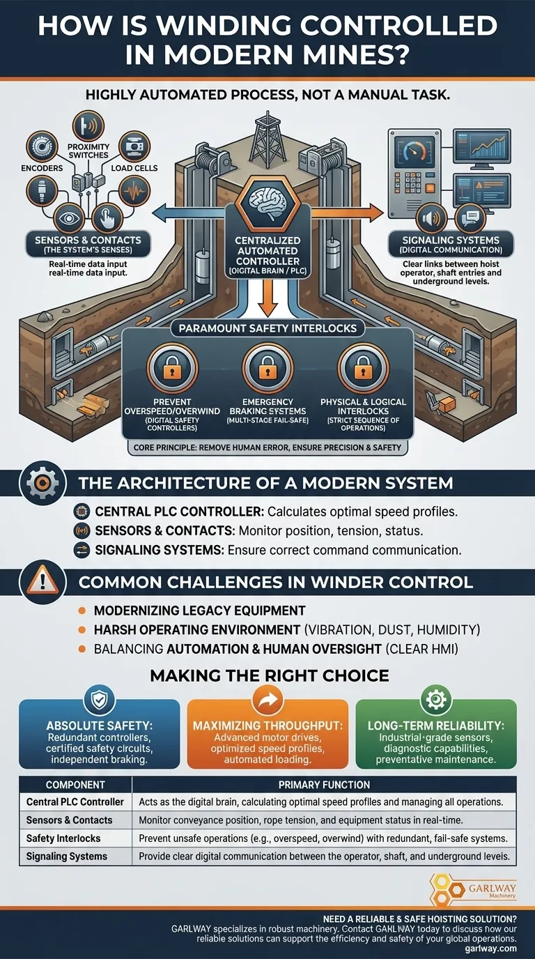 현대식 광산에서는 권양 장치가 어떻게 제어되나요? 첨단 자동화를 통한 정밀도 및 안전 보장 시각적 가이드