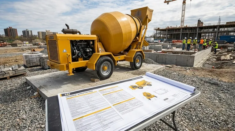 드럼 콘크리트 믹서에 일반적으로 나열되는 사양은 무엇입니까? 건설 요구에 맞는 믹서 선택