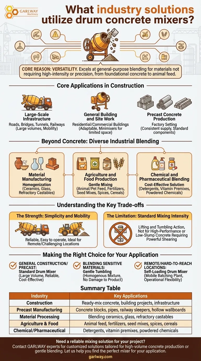 Quelles solutions industrielles utilisent les bétonnières à tambour ? Au-delà de la construction, vers des mélanges diversifiés Guide Visuel