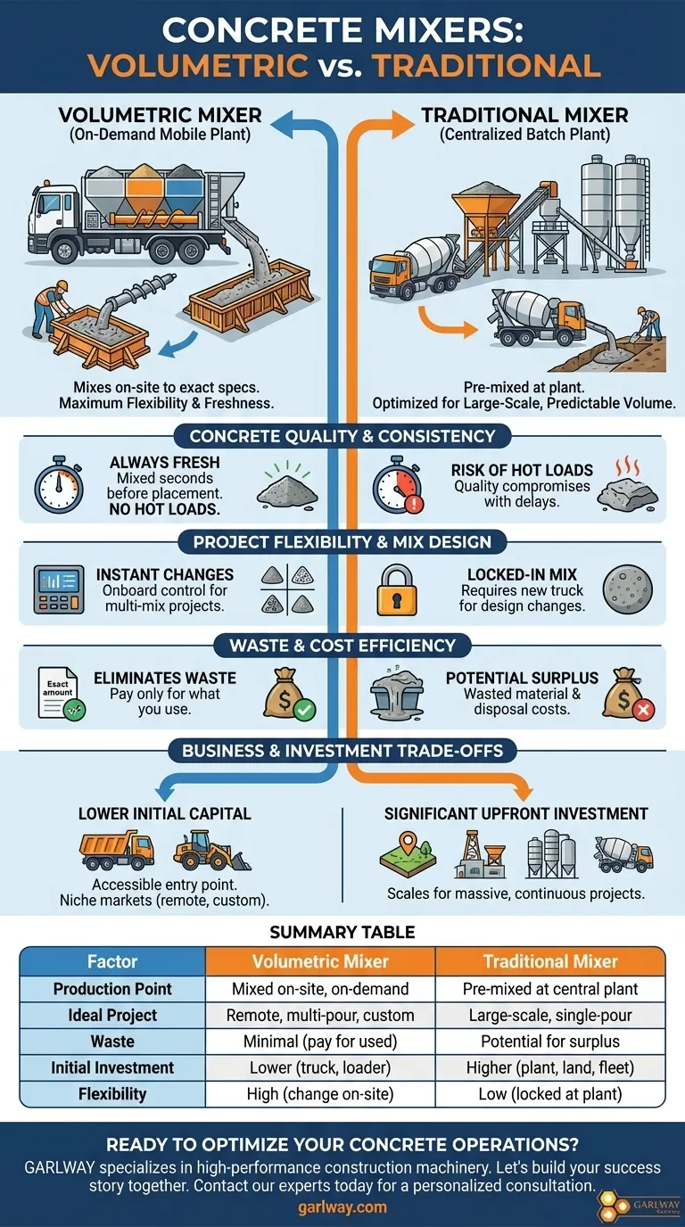 Quels facteurs faut-il prendre en compte lors du choix entre les mélangeurs volumétriques et traditionnels ? Optimisez la stratégie de votre projet de béton Guide Visuel
