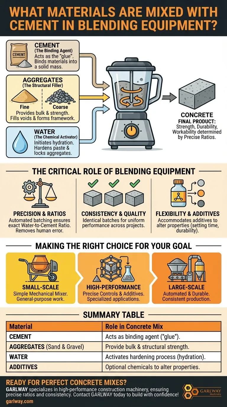 혼합 장비에서 시멘트와 일반적으로 혼합되는 재료는 무엇입니까? 완벽한 콘크리트 혼합물을 만드세요. 시각적 가이드
