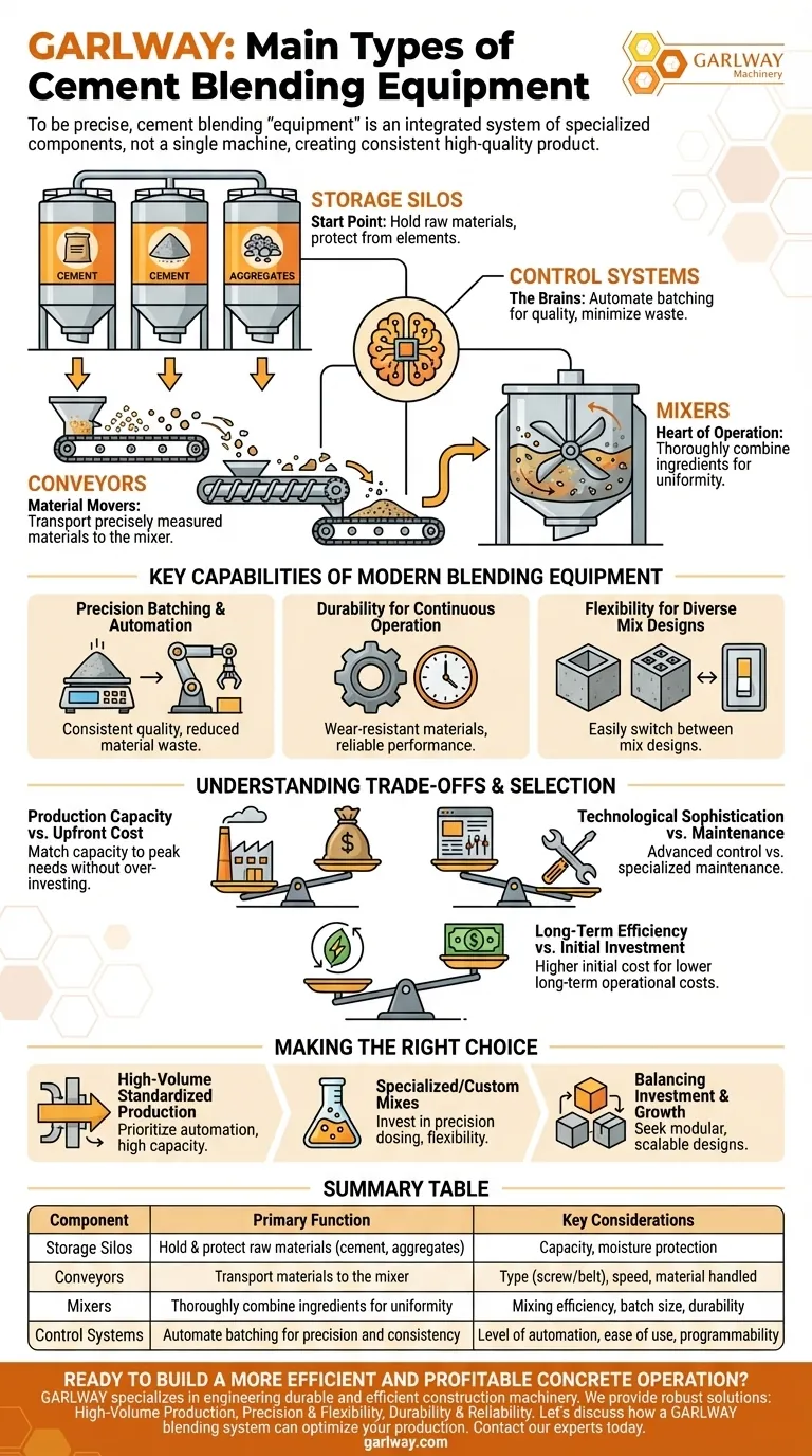 ما هي الأنواع الرئيسية لمعدات خلط الأسمنت؟ دليل الصوامع والناقلات والخلاطات دليل مرئي