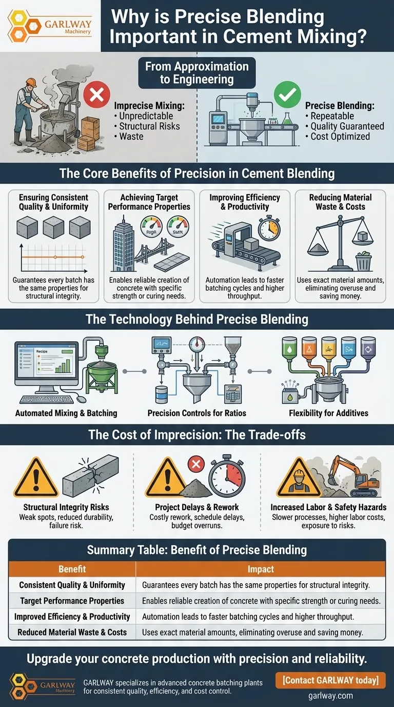 정확한 배합이 시멘트 혼합에 중요한 이유는 무엇인가요? 강하고 내구성 있는 콘크리트의 핵심 시각적 가이드