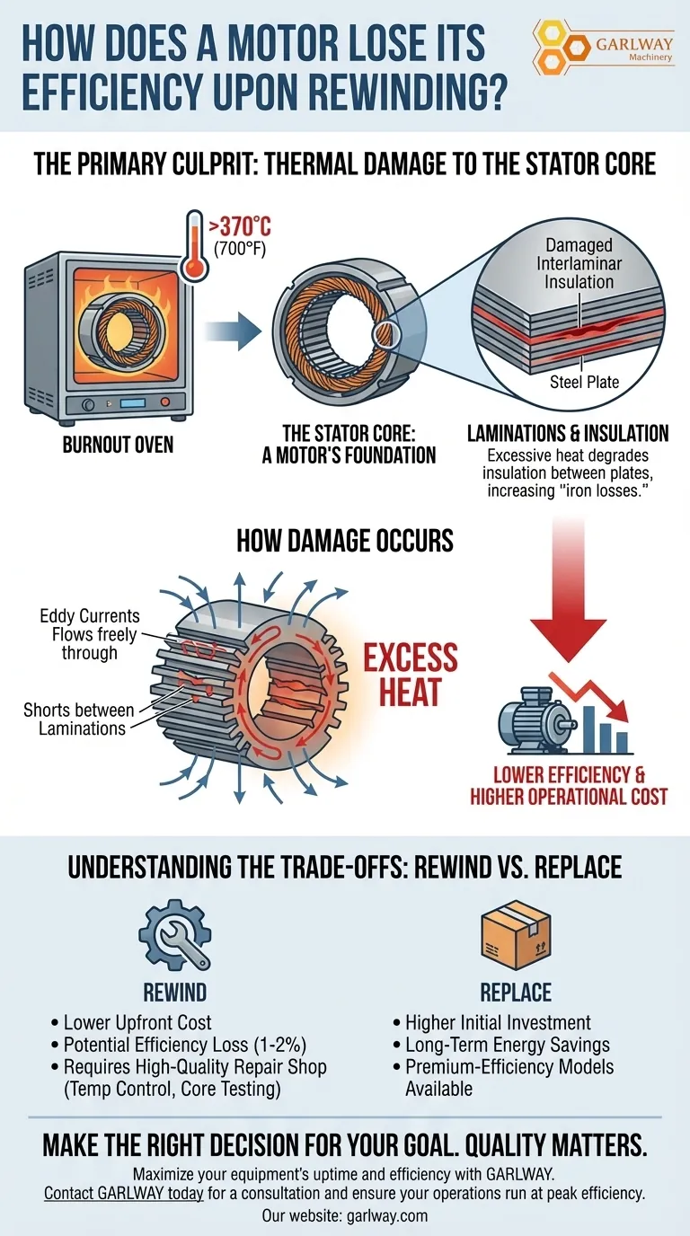 모터 권선 재작업 시 효율이 떨어지는 이유는 무엇인가요? 고정자 코어 손상의 숨겨진 비용 시각적 가이드
