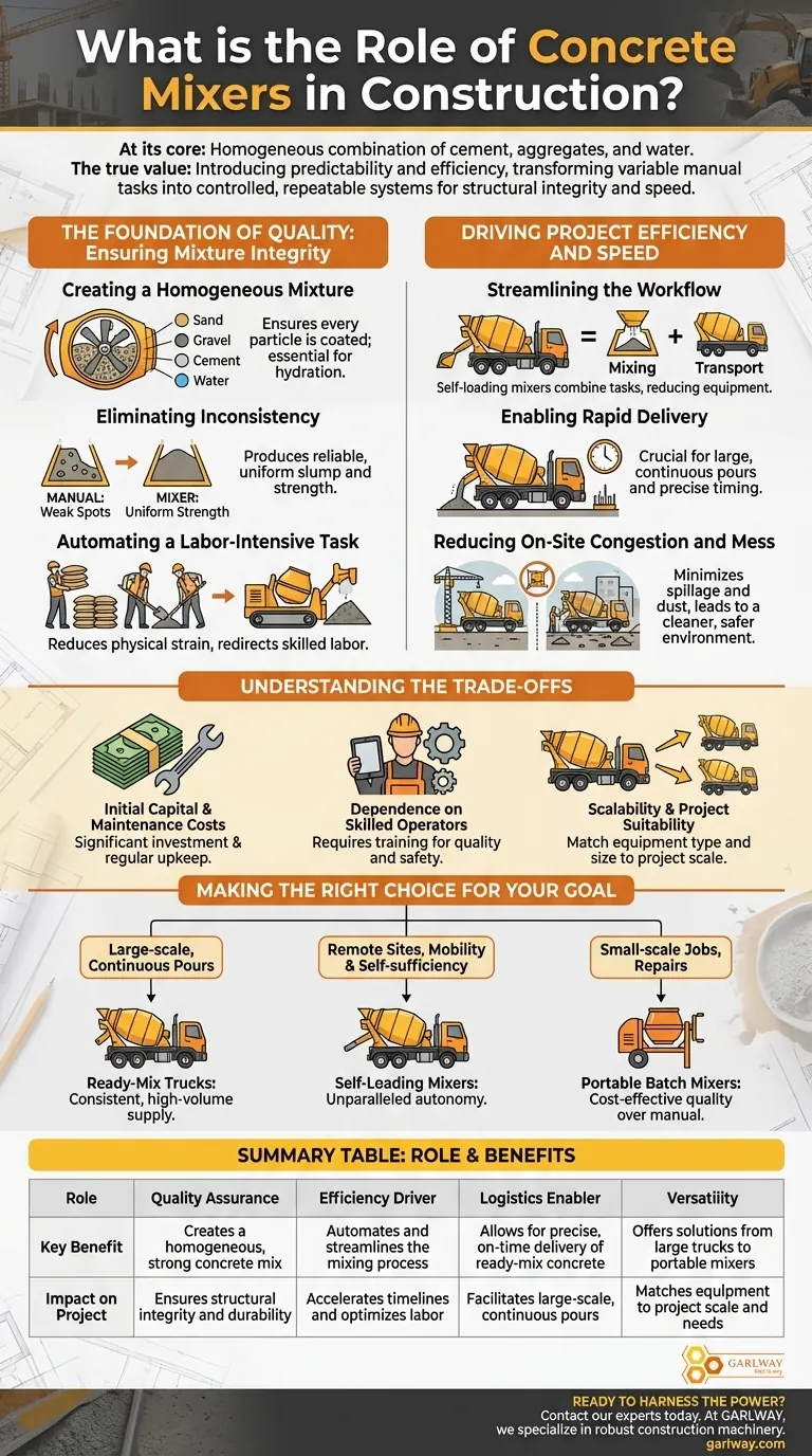 ¿Cuál es el papel de las hormigoneras en la construcción? Mejora la Calidad, la Eficiencia y la Velocidad Guía Visual