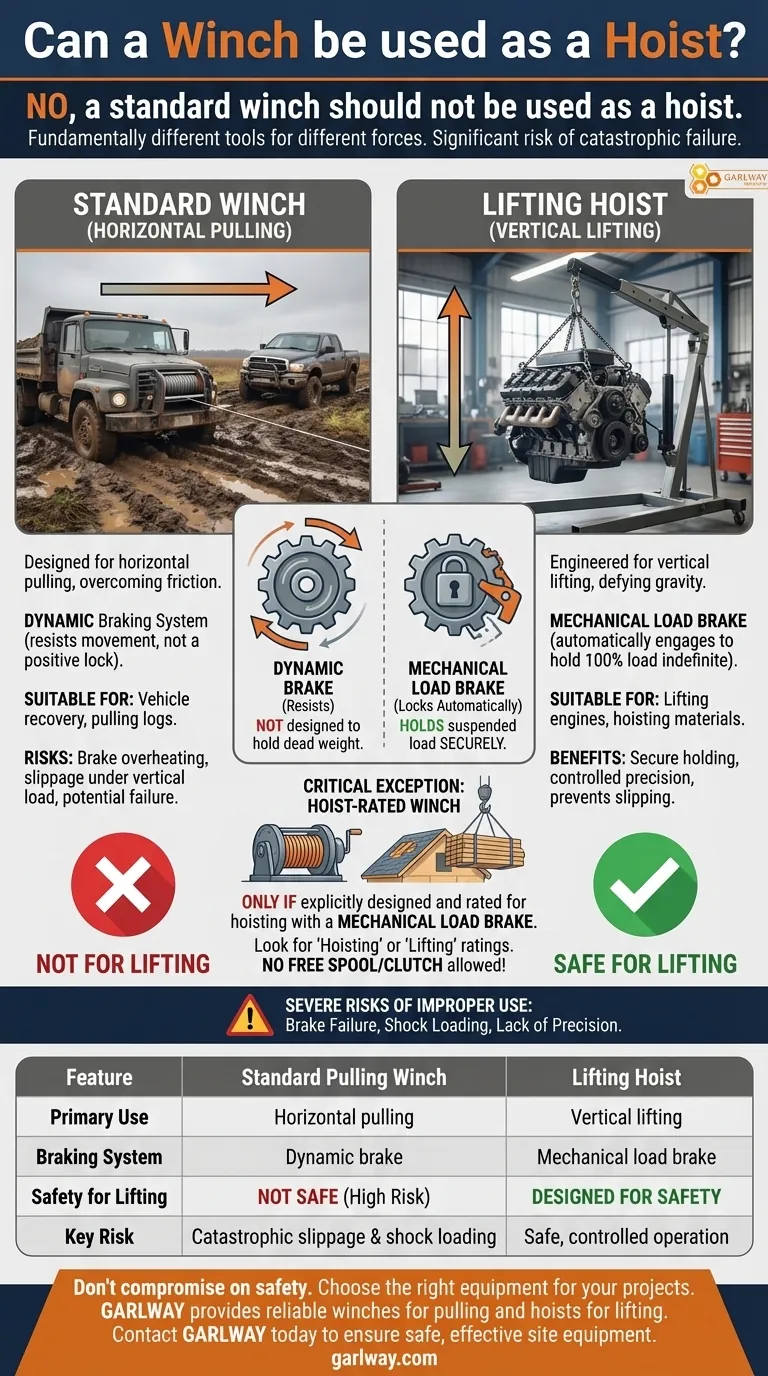 윈치를 호이스트로 사용할 수 있습니까? 중요한 안전 차이점을 이해하십시오. 시각적 가이드