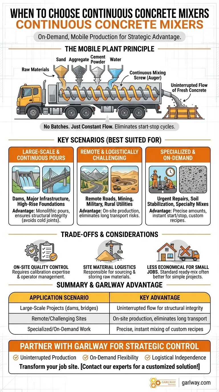 연속식 콘크리트 믹서는 어떤 용도에 가장 적합합니까? 대규모 및 원격 프로젝트에 이상적 시각적 가이드