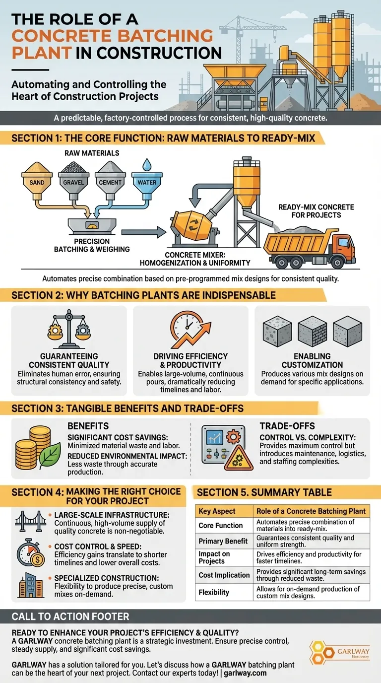 Quel est le rôle d'une centrale à béton dans l'industrie de la construction ? Atteindre la qualité, la rapidité et le contrôle des coûts Guide Visuel