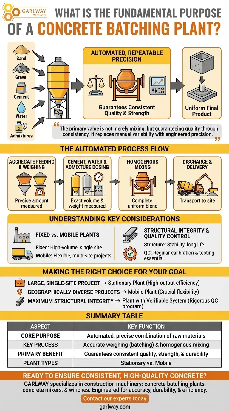 ما هو الغرض الأساسي من محطة خلط الخرسانة؟ تحقيق إنتاج خرسانة متسق وعالي الجودة دليل مرئي