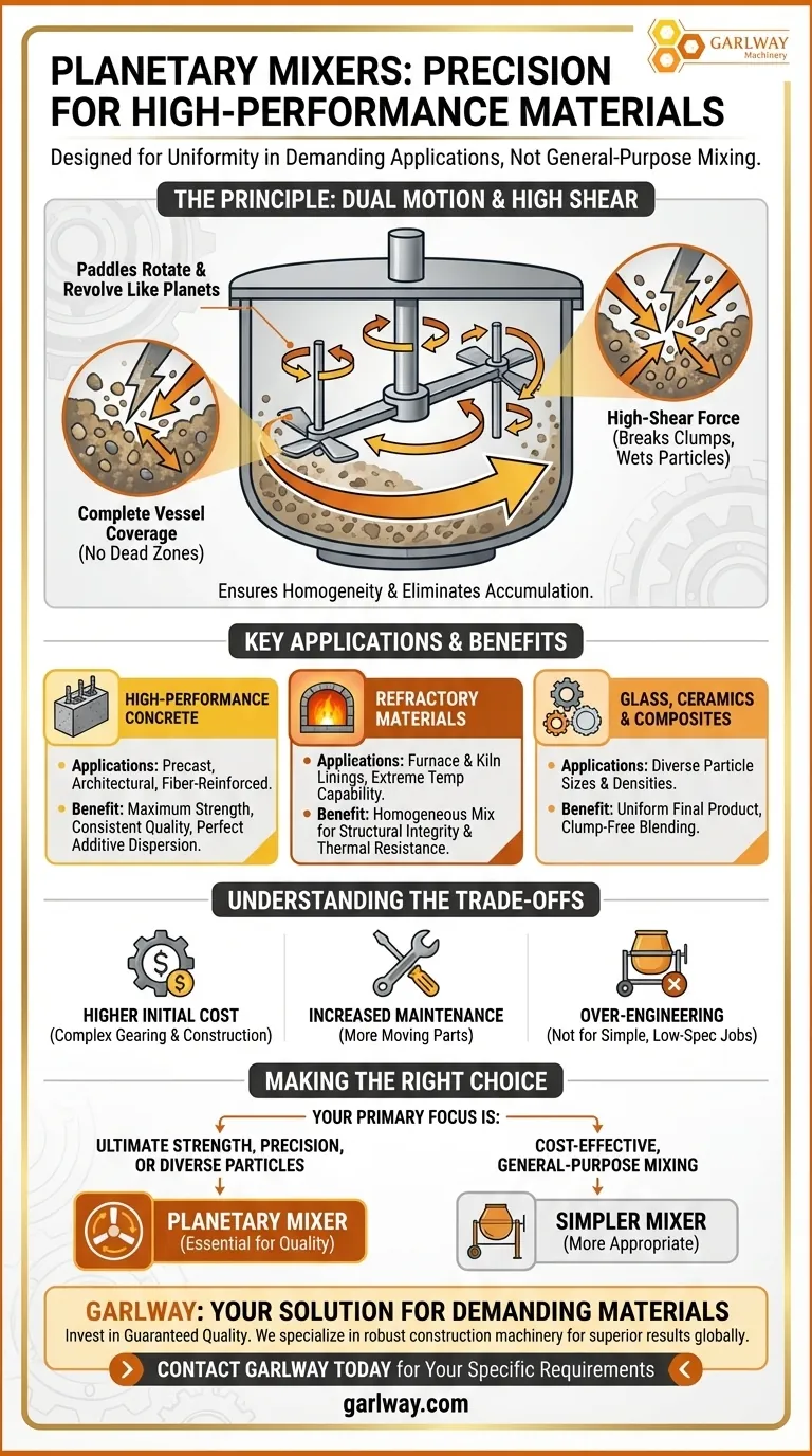 행성 믹서는 어떤 재료에 사용됩니까? 고성능 콘크리트 및 내화물 완벽 혼합 시각적 가이드