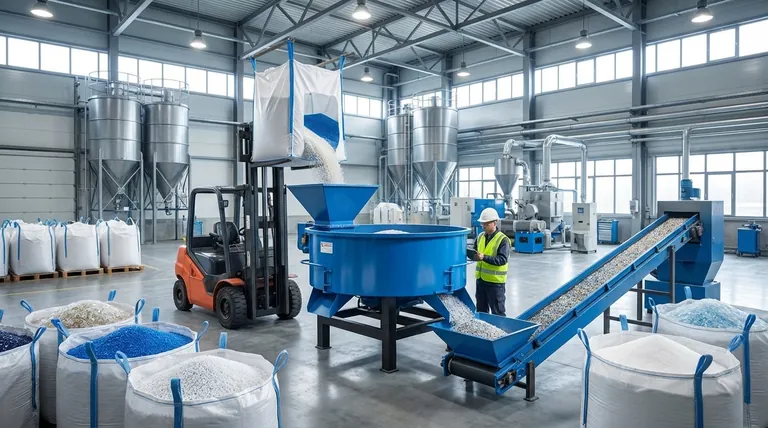 대규모 응용 분야에서 드럼 블렌더로 일반적으로 처리되는 재료는 무엇입니까? 부드럽고 균일한 혼합 달성