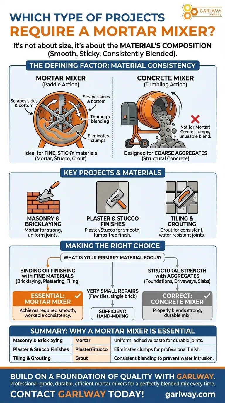 Quel type de projets nécessite un malaxeur à mortier ? Essentiel pour la maçonnerie et les travaux de finition Guide Visuel