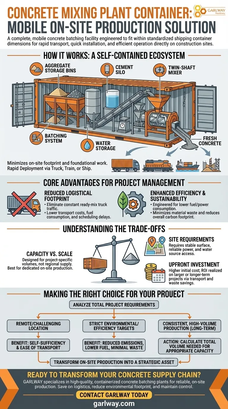 콘크리트 혼합 플랜트 컨테이너란 무엇인가요? 모바일, 주문형 콘크리트 솔루션 시각적 가이드