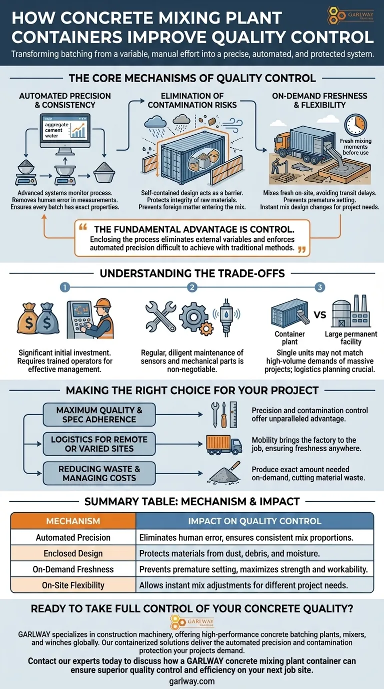 콘크리트 혼합 플랜트 컨테이너는 품질 관리를 어떻게 개선합니까? 정밀하고 자동화된 배치 달성 시각적 가이드