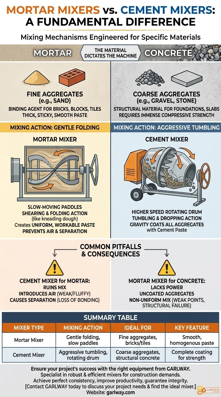 Comment les mécanismes de mélange des mélangeurs de mortier et des mélangeurs de ciment diffèrent-ils ? Choisissez le bon mélangeur pour votre projet de construction Guide Visuel