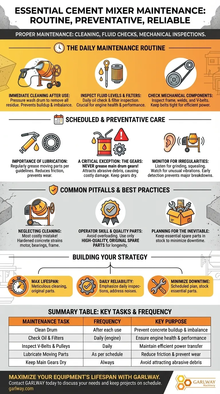 시멘트 믹서에 필요한 유지보수는 무엇인가요? 가동 중단을 방지하기 위한 사전 예방 가이드 시각적 가이드