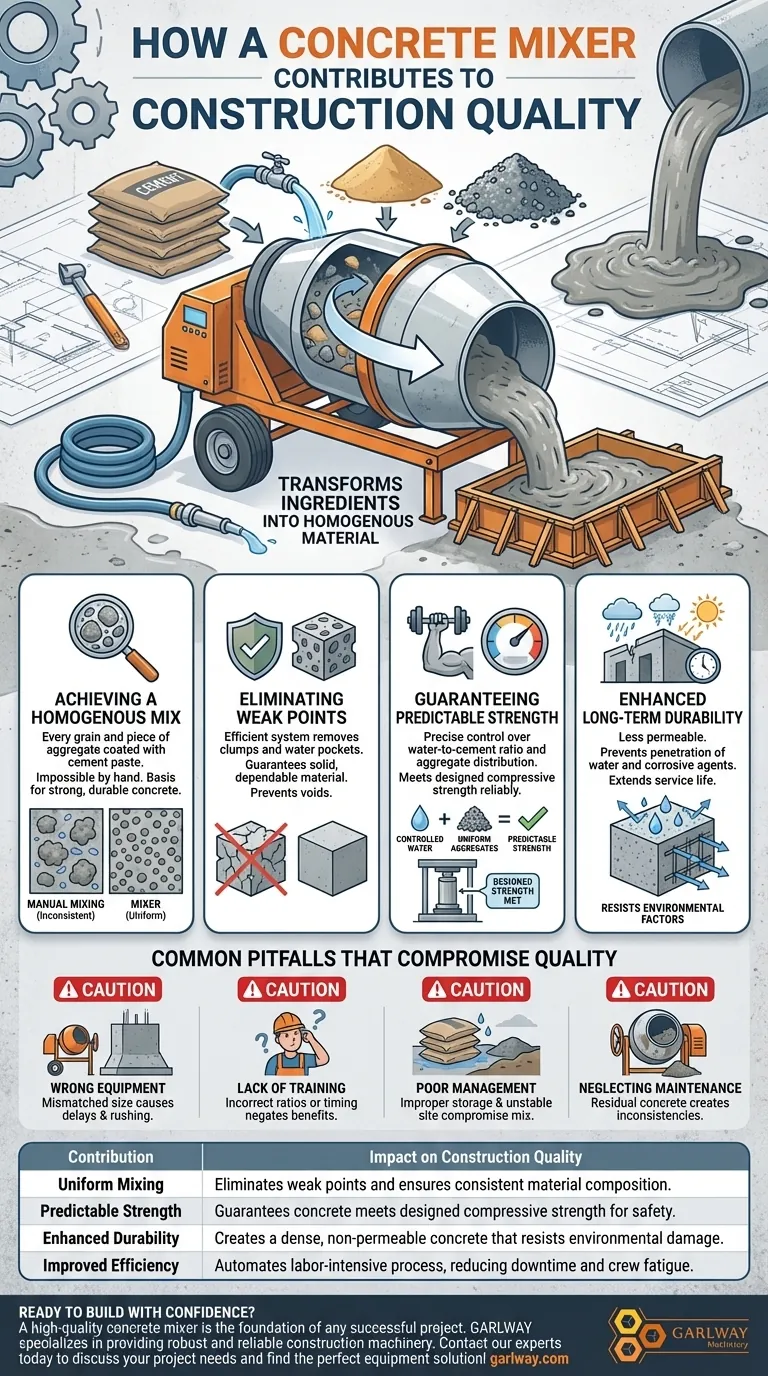 Wie trägt ein Betonmischer zur Bauqualität bei? Gewährleistung von struktureller Integrität und Haltbarkeit Visuelle Anleitung