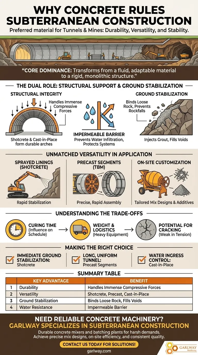 ¿Por qué se prefieren los materiales de hormigón en la construcción de túneles y minas? Durabilidad y versatilidad inigualables Guía Visual