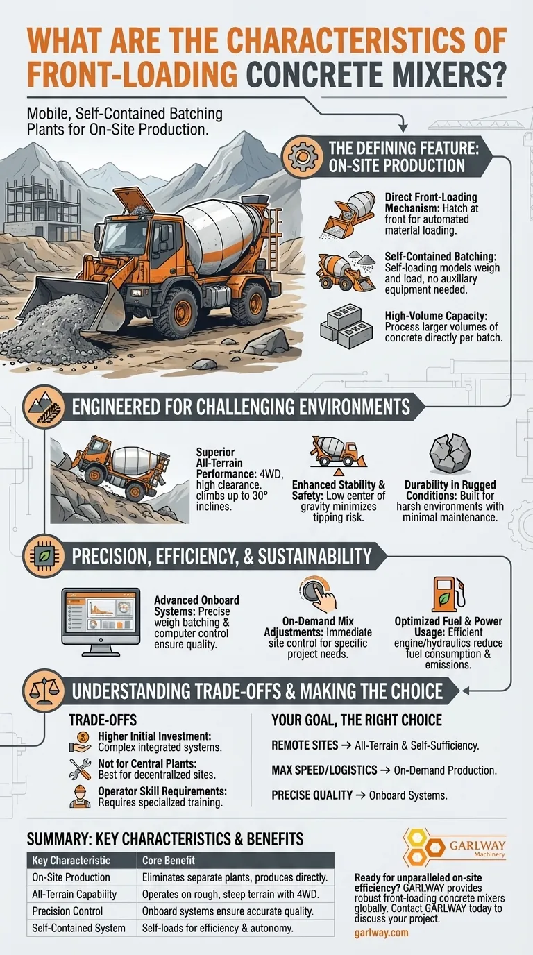 Quelles sont les caractéristiques des bétonnières à chargement frontal ? Maîtrisez la production de béton sur site Guide Visuel
