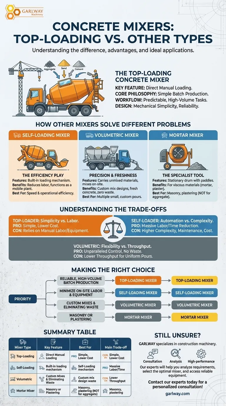 En quoi les bétonnières à chargement par le haut diffèrent-elles des autres types ? Choisissez la bonne bétonnière pour votre projet Guide Visuel